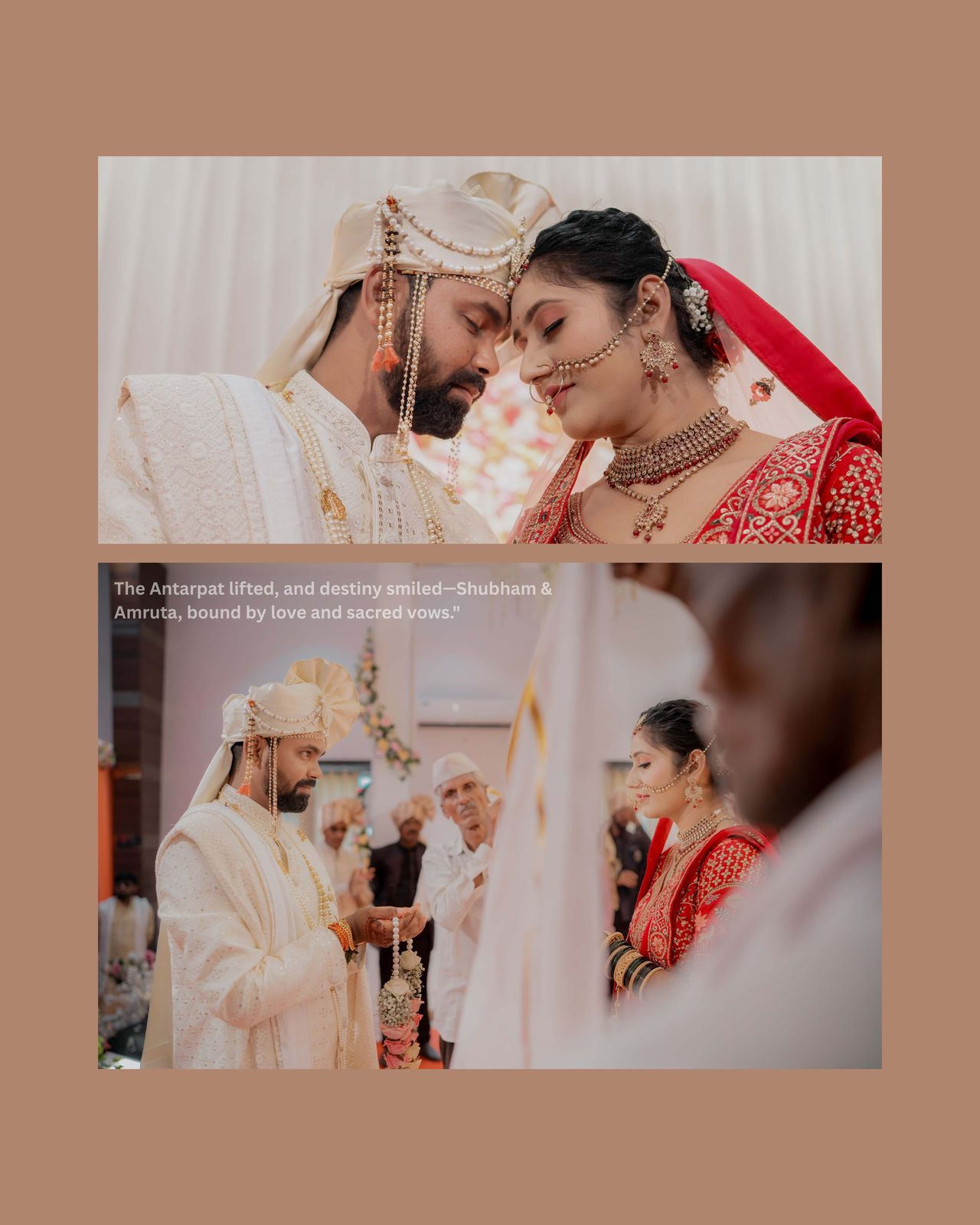 An open premium wedding photobook