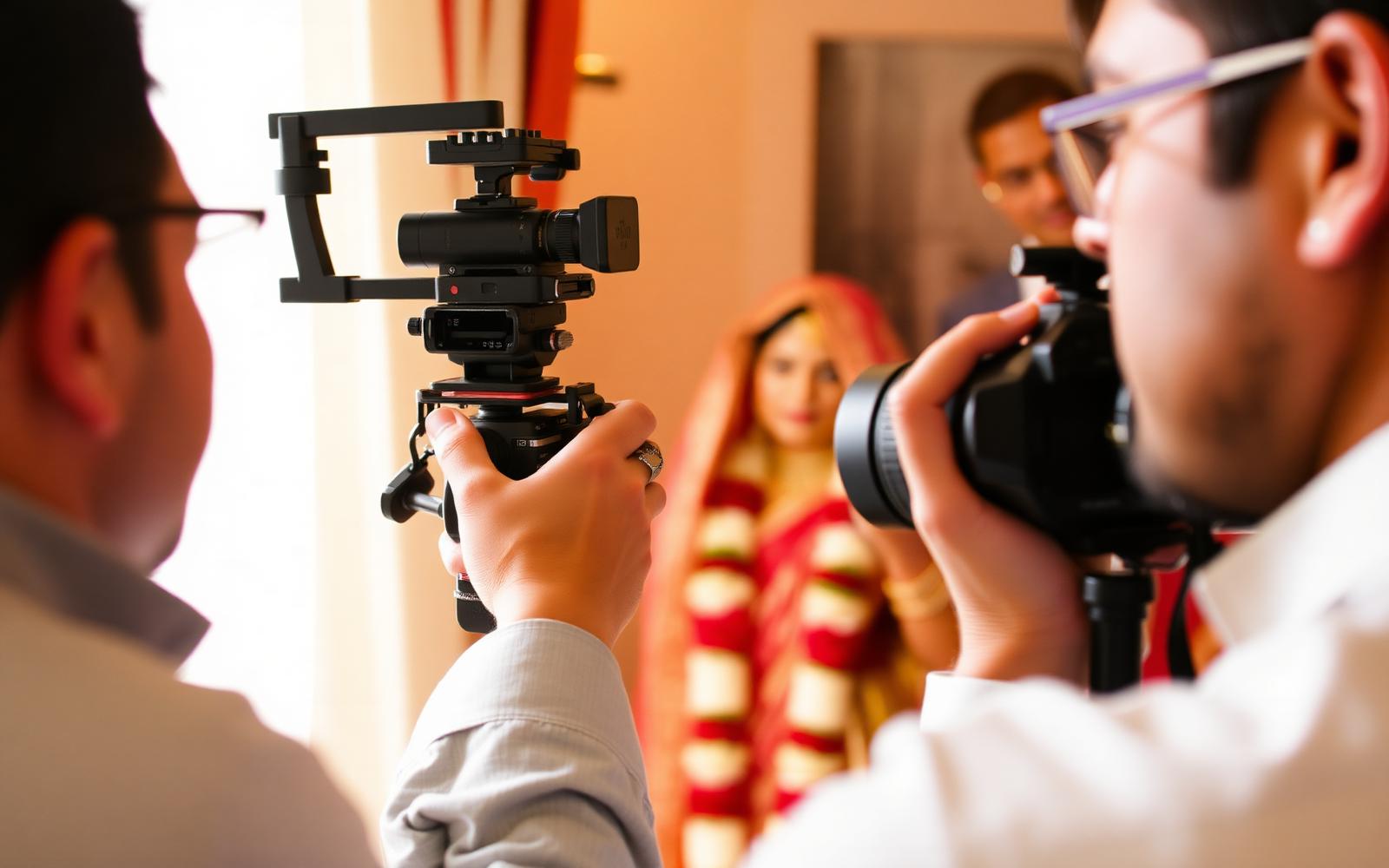 The Epic Studioz crew filming behind the scenes at a wedding